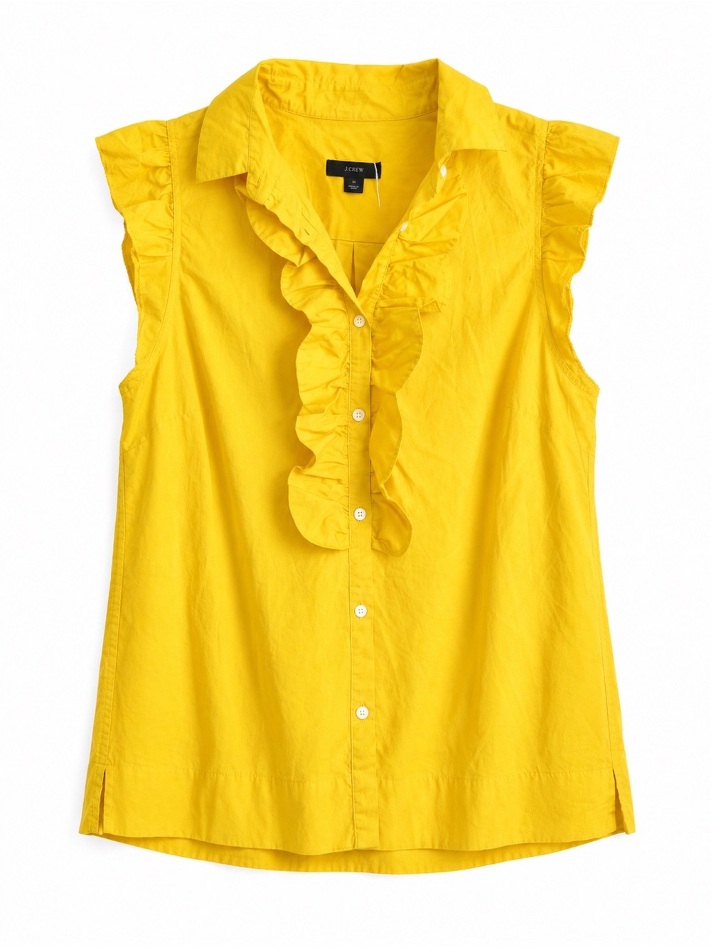 J.Crew Women’s Marigold Ruffle Sleeveless Button Front Blouse. Size: Small